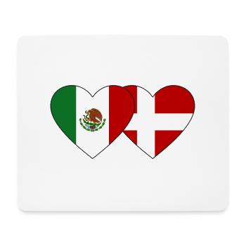 Mexico Denmark Flag Heart - Mouse Pad (horizontal) - white - Front