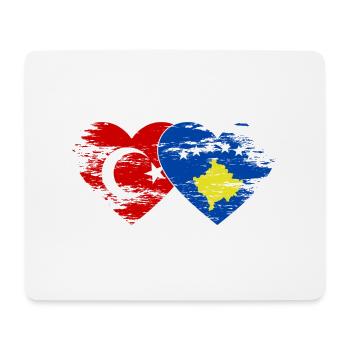 Turquie Drapeau du Kosovo coeur utilisé - Tapis de souris (format paysage) - blanc - Devant