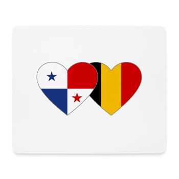 Panama Belgium Flag Heart - Mouse Pad (horizontal) - white - Front