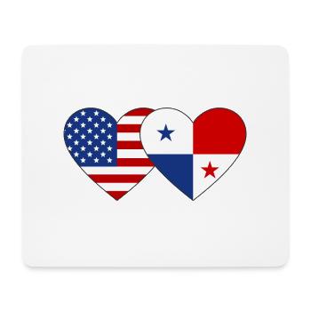 États-Unis Panama Flag Heart - Tapis de souris (format paysage) - blanc - Devant
