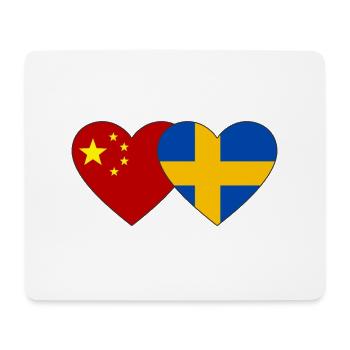 China Sweden Heart Flag - Mouse Pad (horizontal) - white - Front