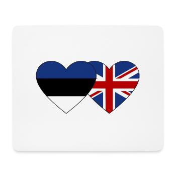 Estland England Flagge Herz - Mousepad (Querformat) - Weiß - Vorne