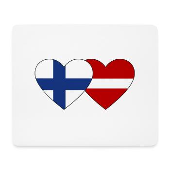 Finland Latvia Flag Heart - Mouse Pad (horizontal) - white - Front