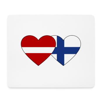 Latvia Finland Flag Heart - Mouse Pad (horizontal) - white - Front