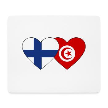 Finlande Tunisie Drapeau Coeur - Tapis de souris (format paysage) - blanc - Devant