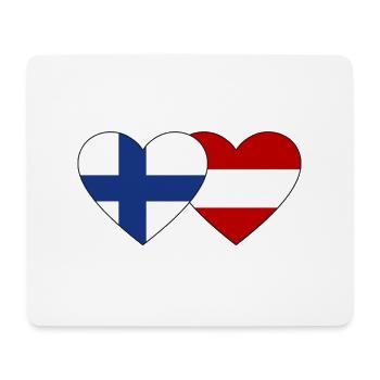 Finland Austria Flag Heart - Mouse Pad (horizontal) - white - Front