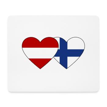 Austria Finland Flag Heart - Mouse Pad (horizontal) - white - Front