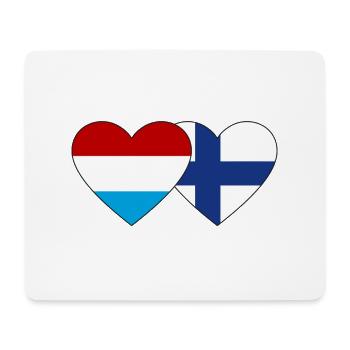 Luxembourg Finland Flag Heart - Mouse Pad (horizontal) - white - Front