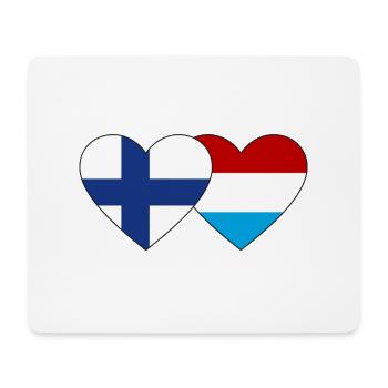 Finnland Luxemburg Flagge Herz - Mousepad (Querformat) - Weiß - Vorne
