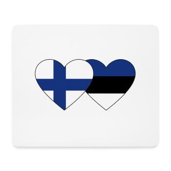 Finnland Estland Flagge Herz - Mousepad (Querformat) - Weiß - Vorne