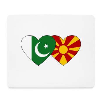 Pakistan Mazedonien Flagge Herz - Mousepad (Querformat) - Weiß - Vorne