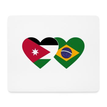 Jordanien Brasilien Flagge Herz - Mousepad (Querformat) - Weiß - Vorne