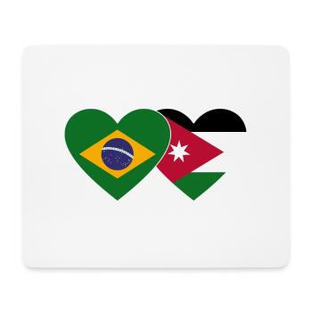Brasilien Jordanien Flagge Herz - Mousepad (Querformat) - Weiß - Vorne