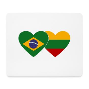 Brazil Lithuania Flag Heart - Mouse Pad (horizontal) - white - Front
