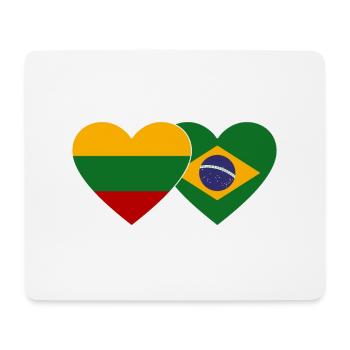 Litauen Brasilien Flagge Herz - Mousepad (Querformat) - Weiß - Vorne