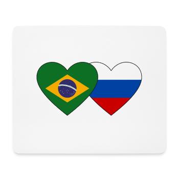 Brésil Russie Flag Coeur - Tapis de souris (format paysage) - blanc - Devant