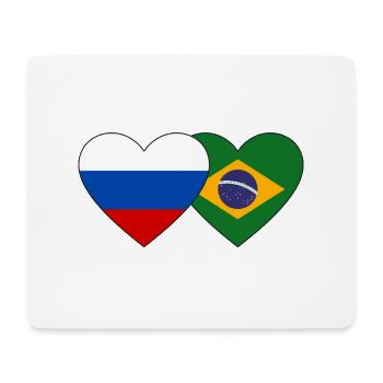 Drapeau de la Russie et du Brésil - Tapis de souris (format paysage) - blanc - Devant
