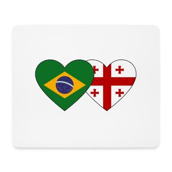 Brésil Géorgie Drapeau Coeur - Tapis de souris (format paysage) - blanc - Devant