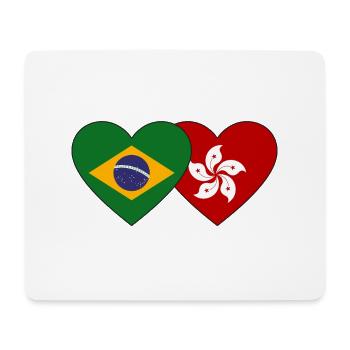 Brasilien Hong Kong Flagge Herz - Mousepad (Querformat) - Weiß - Vorne