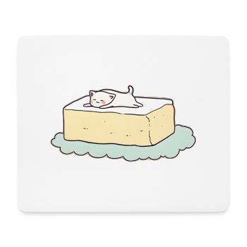 Cat on Toast: A Minimalist Work of Art - Mouse Pad (horizontal) - white - Front