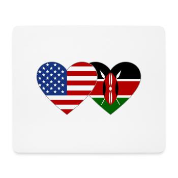 USA Kenia Flagge Herz - Mousepad (Querformat) - Weiß - Vorne