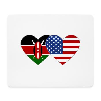 Kenya USA Flag Heart - Tapis de souris (format paysage) - blanc - Devant