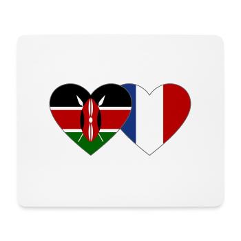 Kenya France Flag Heart - Tapis de souris (format paysage) - blanc - Devant