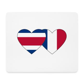 Costa Rica France Flag Coeur - Tapis de souris (format paysage) - blanc - Devant
