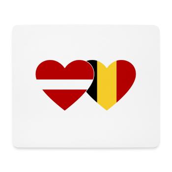 Latvia Belgium Flag Heart - Mouse Pad (horizontal) - white - Front