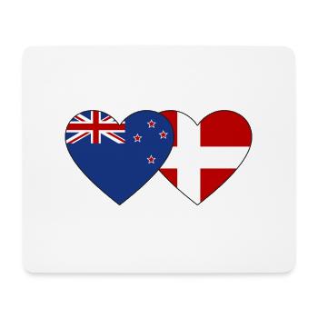 Neuseeland Dänemark Flagge Herz - Mousepad (Querformat) - Weiß - Vorne