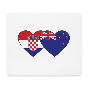 Kroatien Neuseeland Flagge Herz - Mousepad (Querformat) - Weiß - Vorne