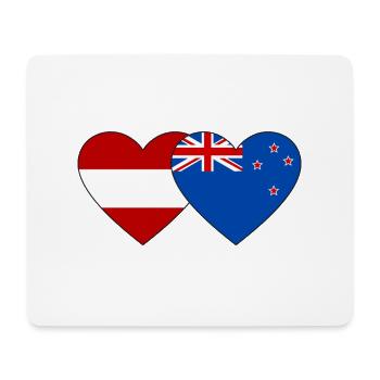 Österreich Neuseeland Flagge Herz - Mousepad (Querformat) - Weiß - Vorne