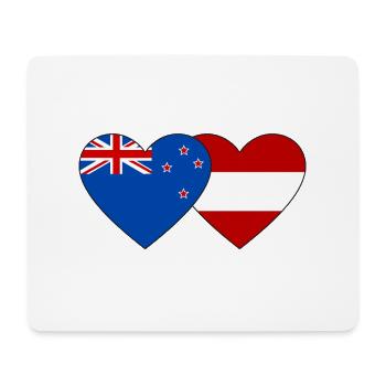 New Zealand Austria Flag Heart - Mouse Pad (horizontal) - white - Front