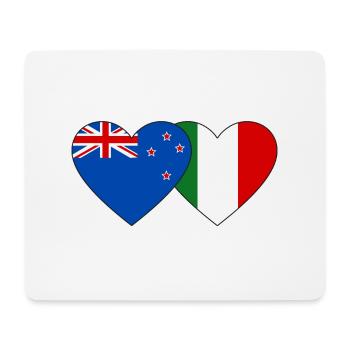 New Zealand Italy Flag Heart - Mouse Pad (horizontal) - white - Front