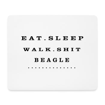 Essen, Schlafen, Spazierengehen, Scheiße, Beagle - Mousepad (Querformat) - Weiß - Vorne