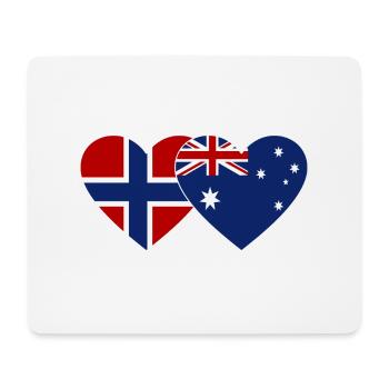 Norway Australia Flag Heart - Mouse Pad (horizontal) - white - Front