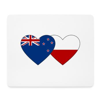 Neuseeland Polen Flagge Herz - Mousepad (Querformat) - Weiß - Vorne