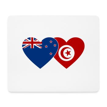 New Zealand Tunisia Flag Heart - Mouse Pad (horizontal) - white - Front