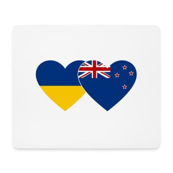 Drapeau de l’Ukraine Nouvelle-Zélande Cœur - Tapis de souris (format paysage) - blanc - Devant