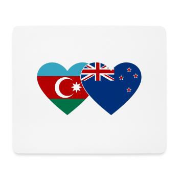 Aserbaidschan Neuseeland Flagge Herz - Mousepad (Querformat) - Weiß - Vorne
