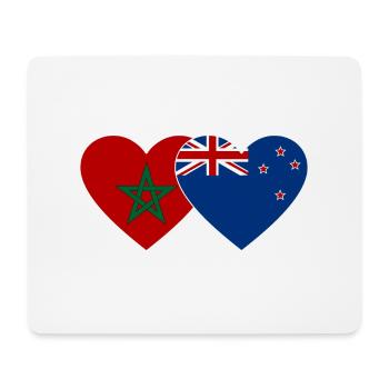 Marokko Neuseeland Flagge Herz - Mousepad (Querformat) - Weiß - Vorne