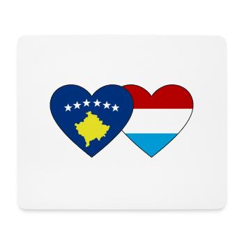 Kosovo Luxembourg Flag Heart - Tapis de souris (format paysage) - blanc - Devant