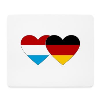 Luxemburg Deutschland Flagge Herz - Mousepad (Querformat) - Weiß - Vorne