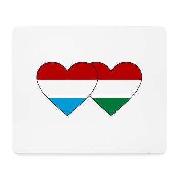 Luxembourg Hungary Flag Heart - Mouse Pad (horizontal) - white - Front