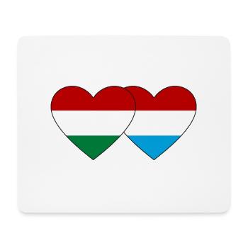 Hungary Luxembourg Flag Heart - Mouse Pad (horizontal) - white - Front