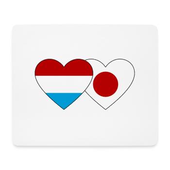 Luxembourg Japan Flag Heart - Mouse Pad (horizontal) - white - Front