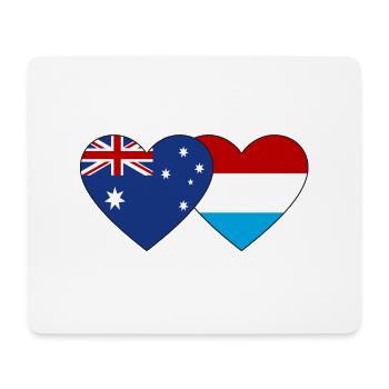 Australie Luxembourg Flag Heart - Tapis de souris (format paysage) - blanc - Devant