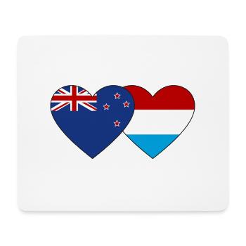Neuseeland Luxemburg Flagge Herz - Mousepad (Querformat) - Weiß - Vorne