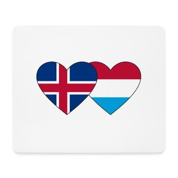 Iceland Luxembourg Flag Heart - Mouse Pad (horizontal) - white - Front