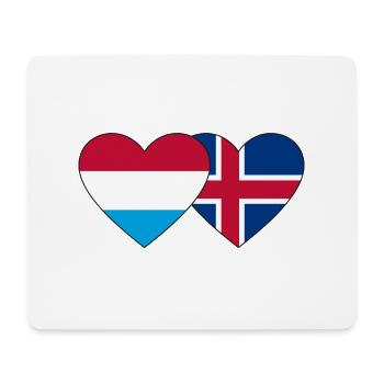 Luxemburg Island Flagge Herz - Mousepad (Querformat) - Weiß - Vorne